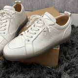 Authentic Christian Louboutin White Gomme Embossed Sneakers 10UK 44 11US