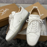 Authentic Christian Louboutin White Gomme Embossed Sneakers 10UK 44 11US