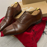 Authentic Christian Louboutin Greggo Brown Leather Shoes 8UK 42 9US