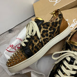 Authentic Christian Louboutin Leopard Junior Spikes sneakers 9UK 43 10US