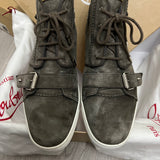 Authentic Christian Louboutin Grey Suede NONO strap Sneakers 8UK 42 9US