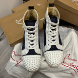 Authentic Christian Louboutin white denim leather sneakers 10UK 44 11US