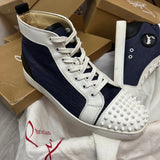Authentic Christian Louboutin white denim leather sneakers 10UK 44 11US