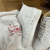 Authentic Christian Louboutin White Leather Spikes Sneakers 9.5UK 43.5 10.5US