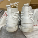 Authentic Christian Louboutin White Leather Spikes Sneakers 9UK 43 10US