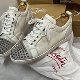 Authentic Christian Louboutin White Reflective Spikes Sneakers 10UK 44 11US