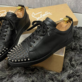 Authentic Christian Louboutin Black Leather Spikes Sneakers 9UK 43 10US