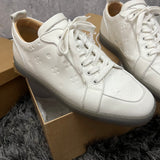 Authentic Christian Louboutin White Gomme Embossed Sneakers 10UK 44 11US