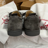 Authentic Christian Louboutin Shadow Grey Junior Suede spike sneakers 8UK 42 8