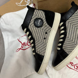 Authentic Christian Louboutin Beige Black Woven sneakers 9.5UK 9.5 43.5