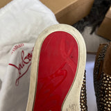 Authentic Christian Louboutin Beige Suede Strass Sneakers 7.5UK 41.5 8.5US