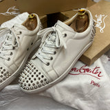 Authentic Christian Louboutin White Snow Seavaste Leather Spikes 9UK 9 43 10US