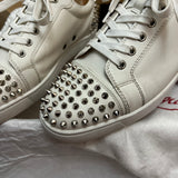 Authentic Christian Louboutin White Snow Seavaste Leather Spikes 9UK 9 43 10US
