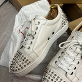 Authentic Christian Louboutin White Snow Seavaste Leather Spikes 9UK 9 43 10US