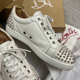 Authentic Christian Louboutin White Snow Seavaste Leather Spikes 9UK 9 43 10US