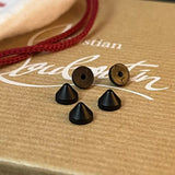 Original Christian Louboutin matt black studs spikes